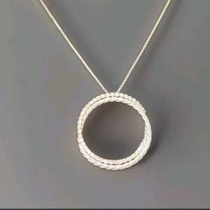David Yurman Silver Twisted Circle Necklace